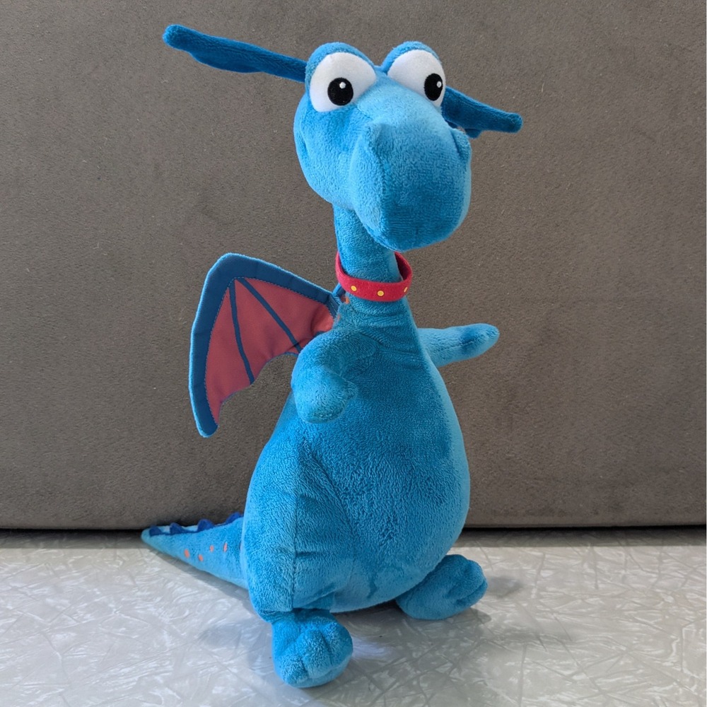 Disney Junior Doc McStuffins Blue Stuffy Dragon Talking Plush 15" Stuffed Animal